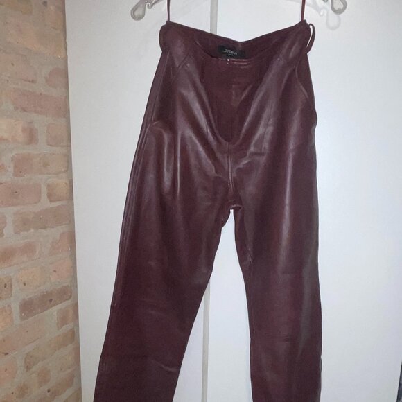 Muubaa Pants - MUUBAA Low-Rise Leather Trousers